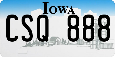 IA license plate CSQ888