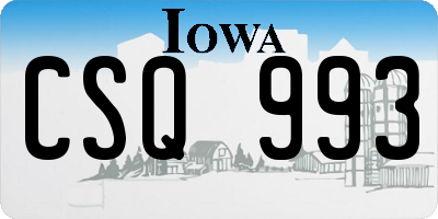 IA license plate CSQ993