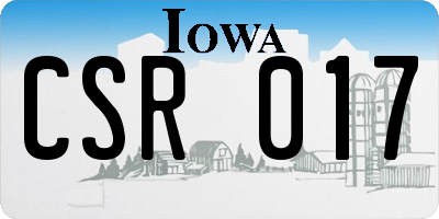 IA license plate CSR017