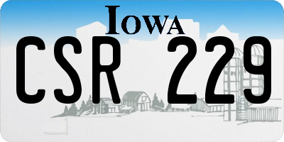 IA license plate CSR229