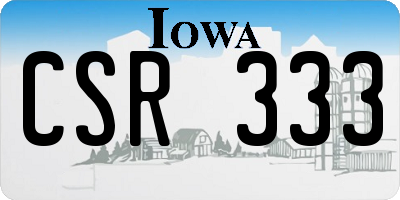 IA license plate CSR333