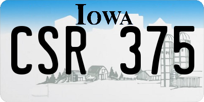 IA license plate CSR375