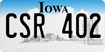 IA license plate CSR402