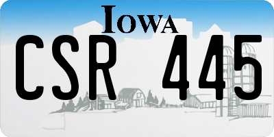 IA license plate CSR445