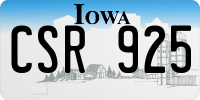 IA license plate CSR925