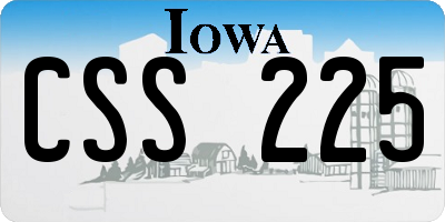 IA license plate CSS225