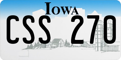 IA license plate CSS270