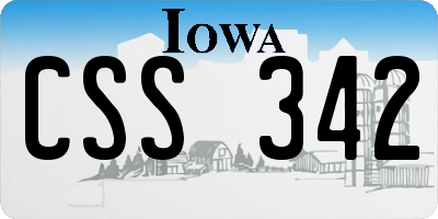 IA license plate CSS342