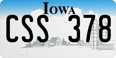 IA license plate CSS378