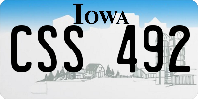IA license plate CSS492