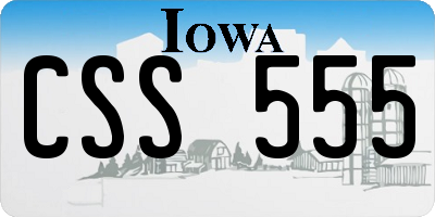 IA license plate CSS555