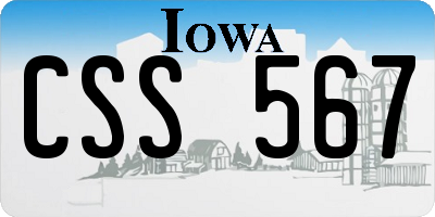 IA license plate CSS567