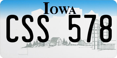 IA license plate CSS578