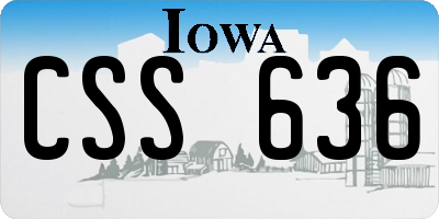 IA license plate CSS636