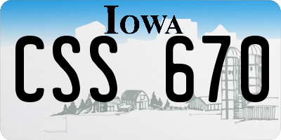IA license plate CSS670
