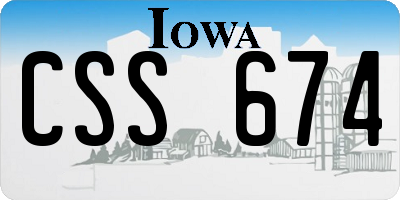 IA license plate CSS674