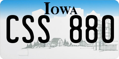 IA license plate CSS880