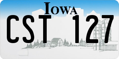 IA license plate CST127