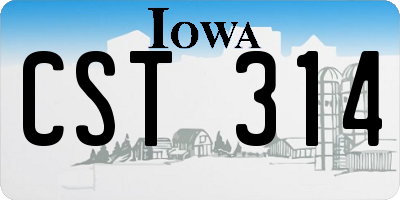 IA license plate CST314