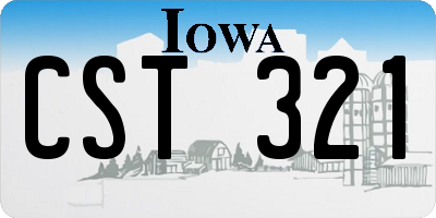 IA license plate CST321