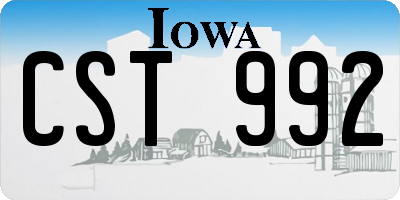 IA license plate CST992