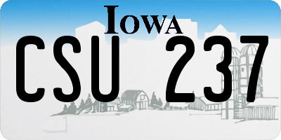 IA license plate CSU237