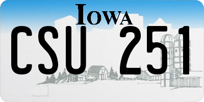 IA license plate CSU251