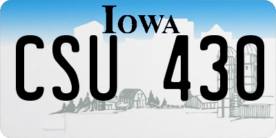 IA license plate CSU430