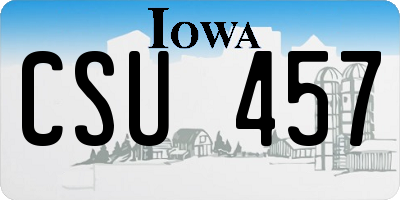 IA license plate CSU457