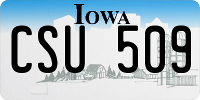 IA license plate CSU509