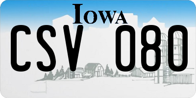 IA license plate CSV080