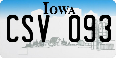 IA license plate CSV093