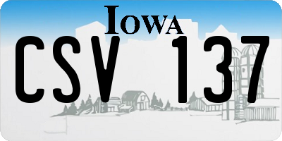 IA license plate CSV137