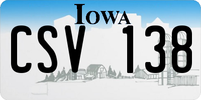 IA license plate CSV138