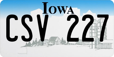 IA license plate CSV227