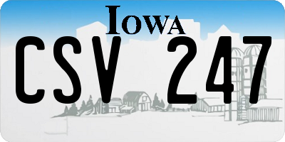 IA license plate CSV247