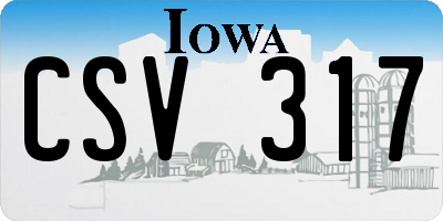 IA license plate CSV317