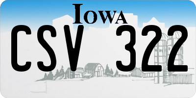 IA license plate CSV322