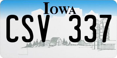 IA license plate CSV337