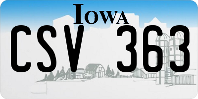 IA license plate CSV363