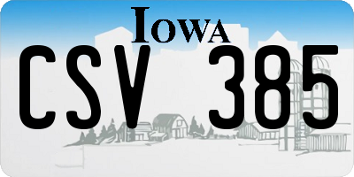 IA license plate CSV385