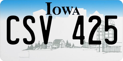 IA license plate CSV425