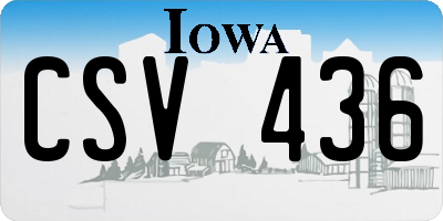IA license plate CSV436