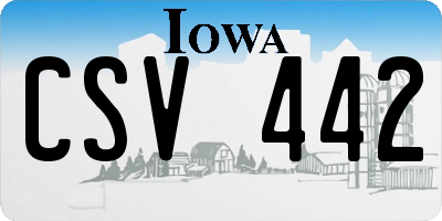 IA license plate CSV442