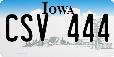 IA license plate CSV444
