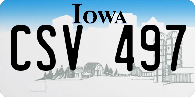 IA license plate CSV497