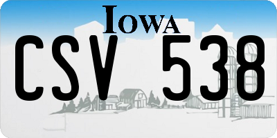IA license plate CSV538