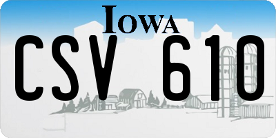 IA license plate CSV610
