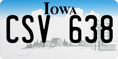 IA license plate CSV638