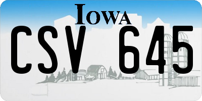 IA license plate CSV645